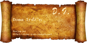 Doma Irén névjegykártya