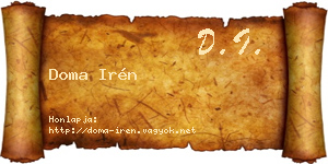 Doma Irén névjegykártya